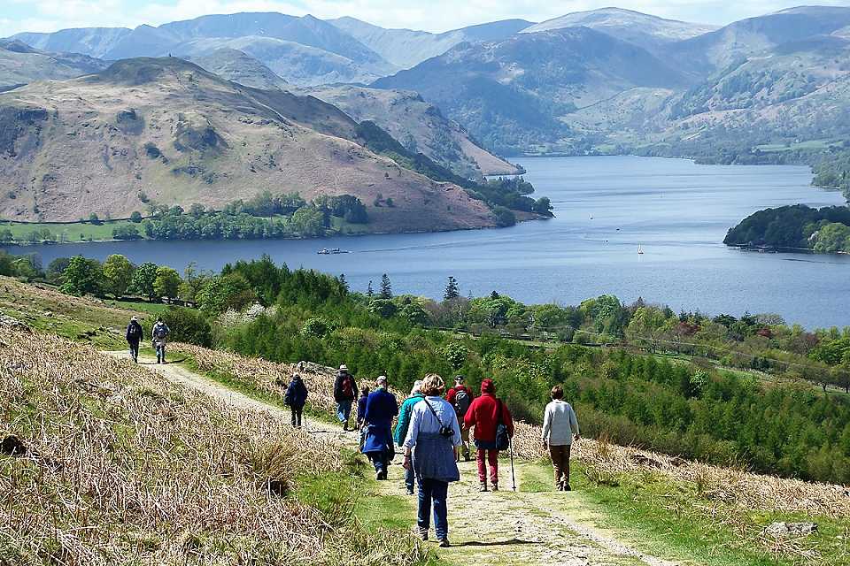 A Group Walking in the Lake District Fells